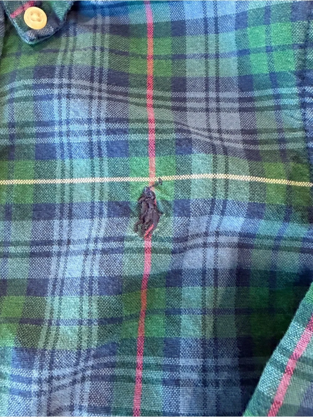 Ralph Lauren Boys 4T Kids Plaid Button-Down Shirts Blue‎ & Green and Red Bundle